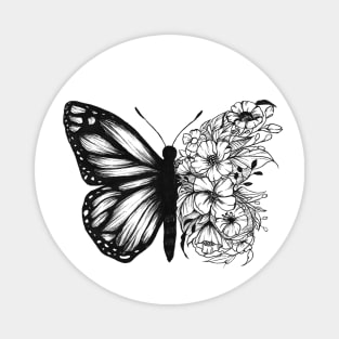 Butterfly and Flowers Magnet